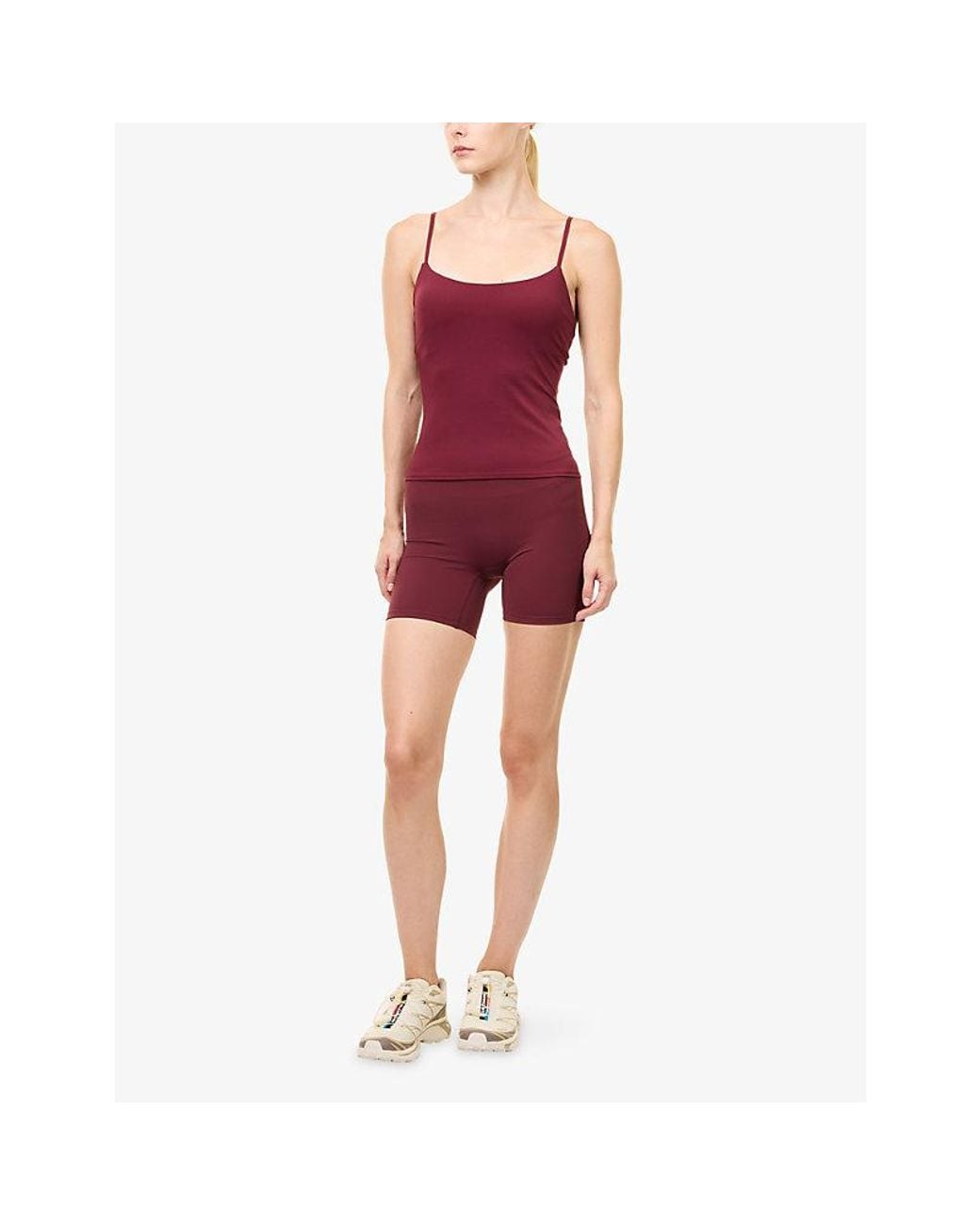 ADANOLA Purple Ultimate High-Rise Stretch-Jersey Shorts
