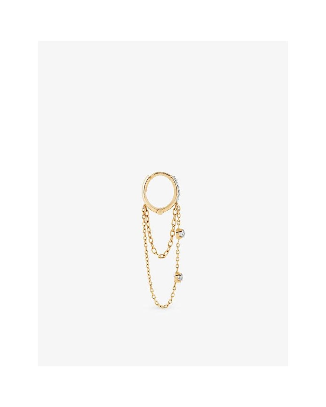 Kismet by Milka White Marena Moonlit 0.19Ct Diamond Drop Huggie