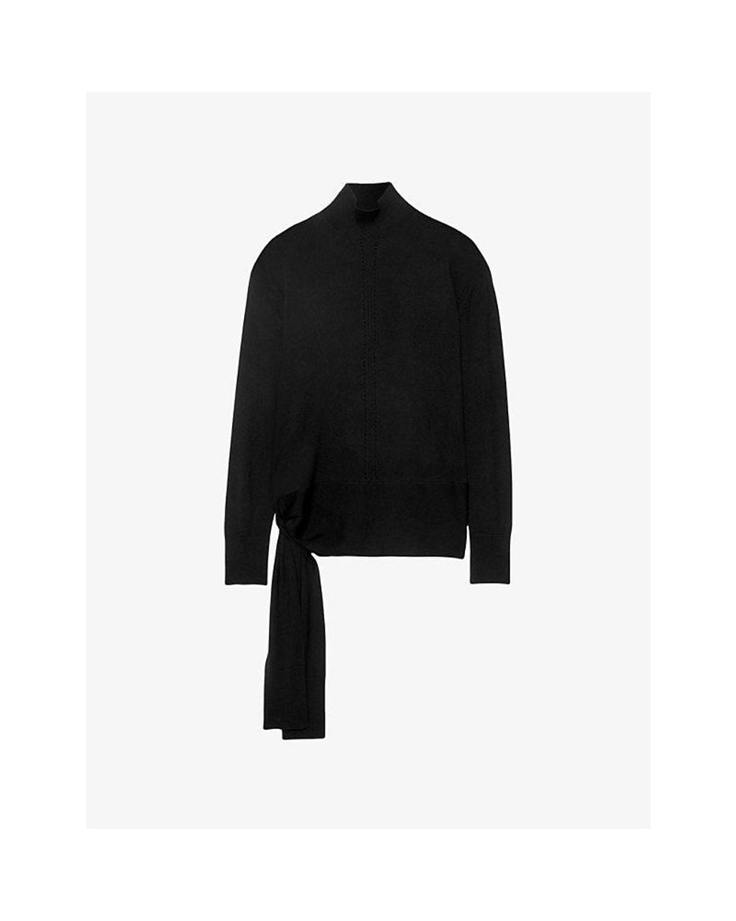 AllSaints Black Tilley Relaxed-Fit Merino Wool Jumper
