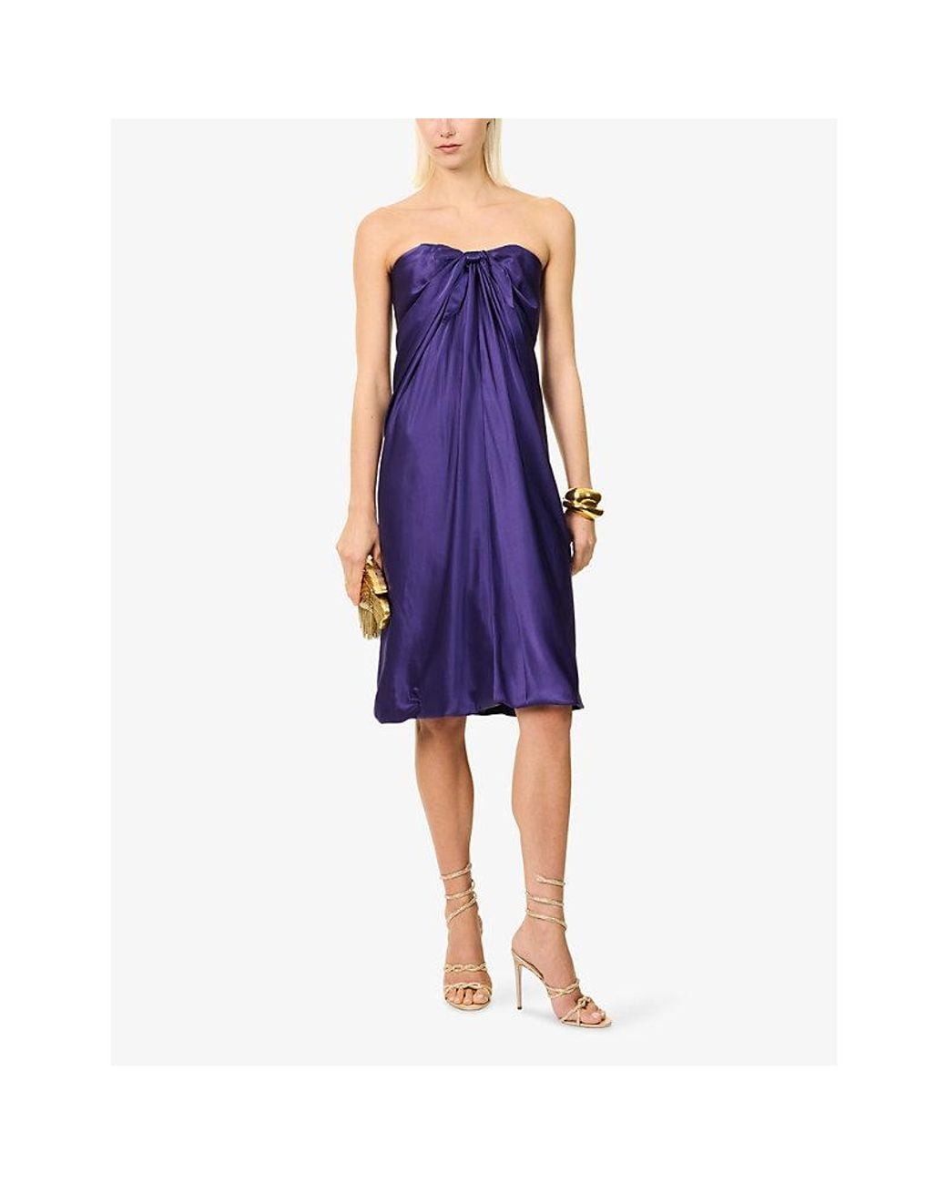 Reformation Purple X Alexa Chung Radziwill Silk Midi Dress