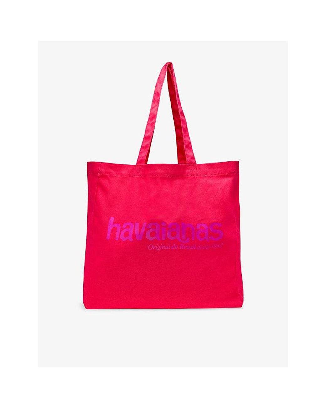 Havaianas Pink Branded Cotton-Blend Beach Bag Xl