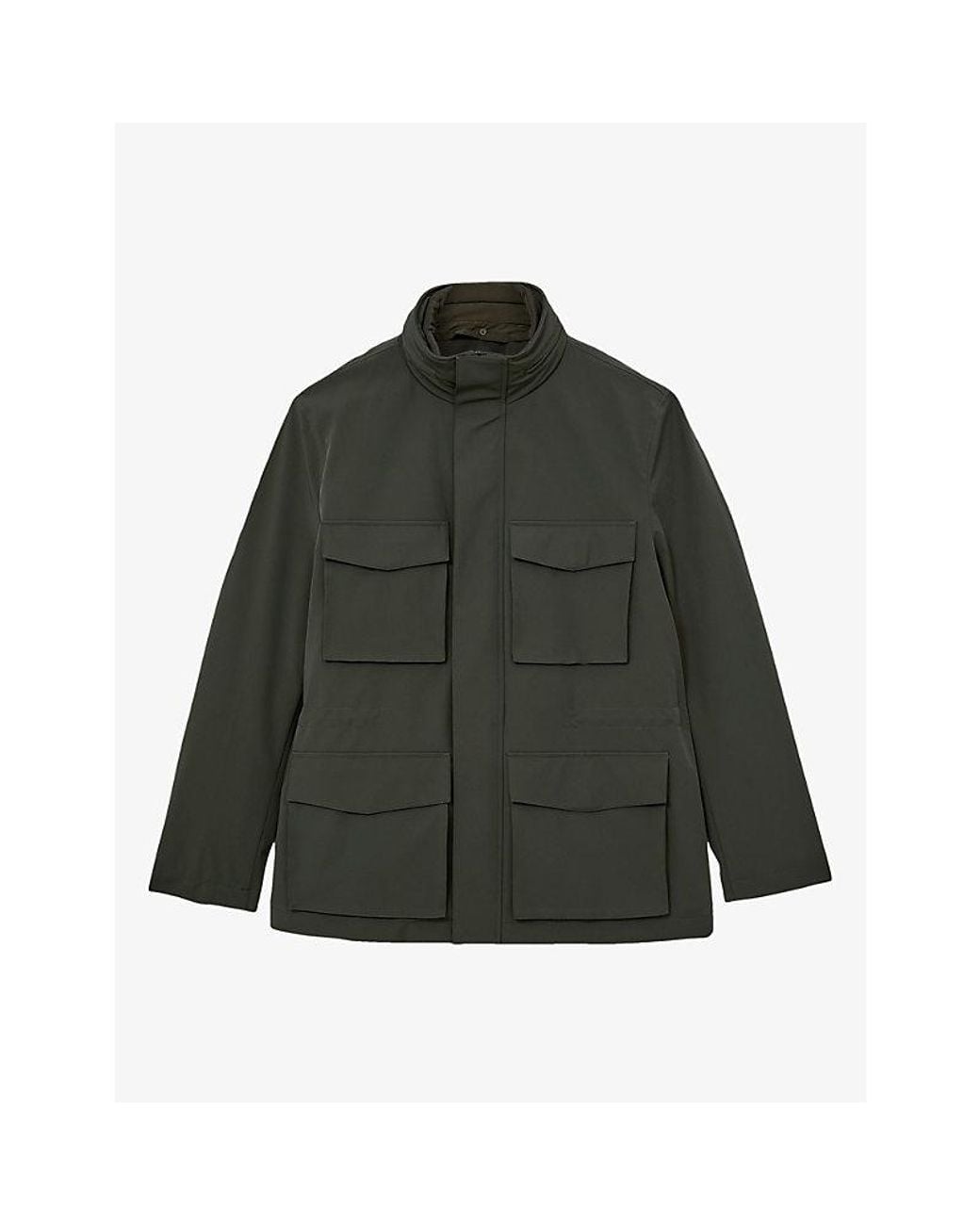 Reiss Green Glick Gilet-Insert Woven Jacket for men