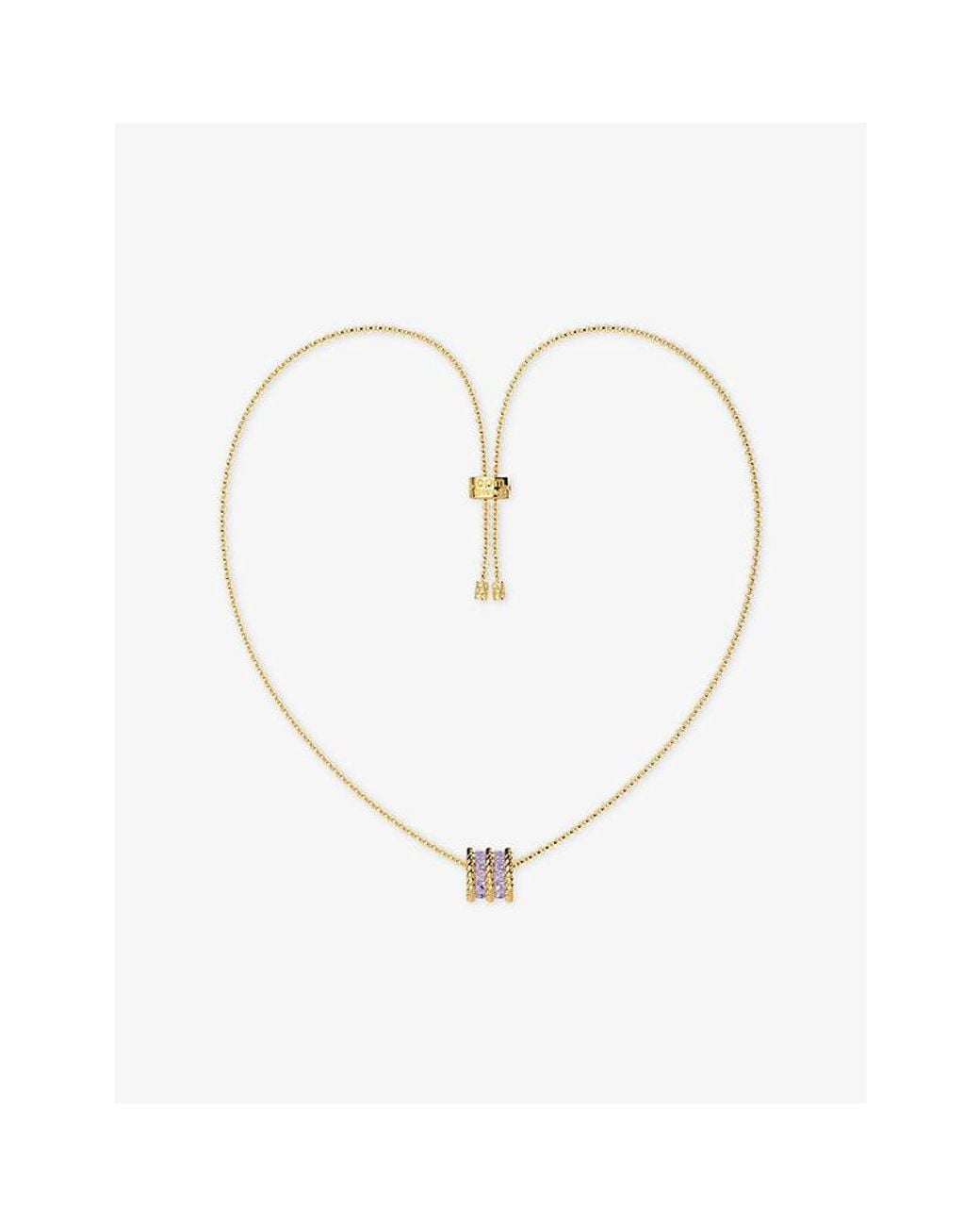 Apm Monaco White Cordage Double Lilas Alloy And Lab-Grown Glass-Ceramic Pendant Necklace