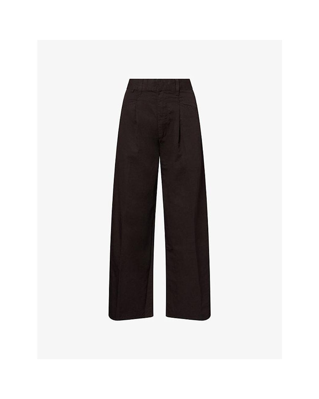 Citizens of Humanity Black Velha Cotton And Linen Blend Trousers