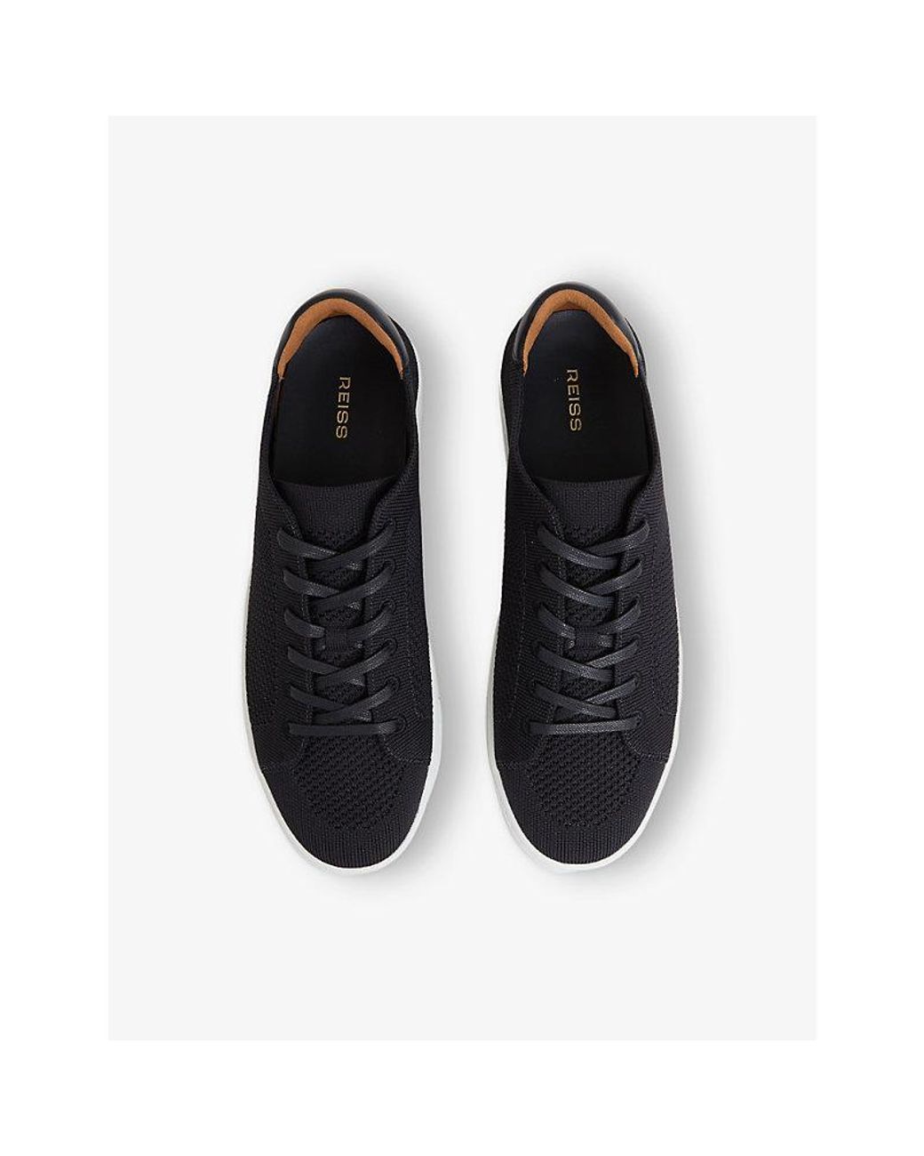 Reiss Blue Finley Knit Low-Top Trainers for men