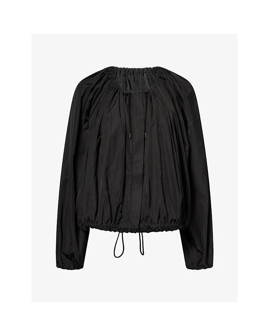 Totême Black Gathered Parachute Shell Jacket