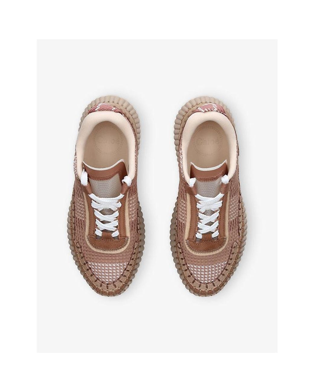 Chloé Pink Nama Runner Platform Leather Trainers