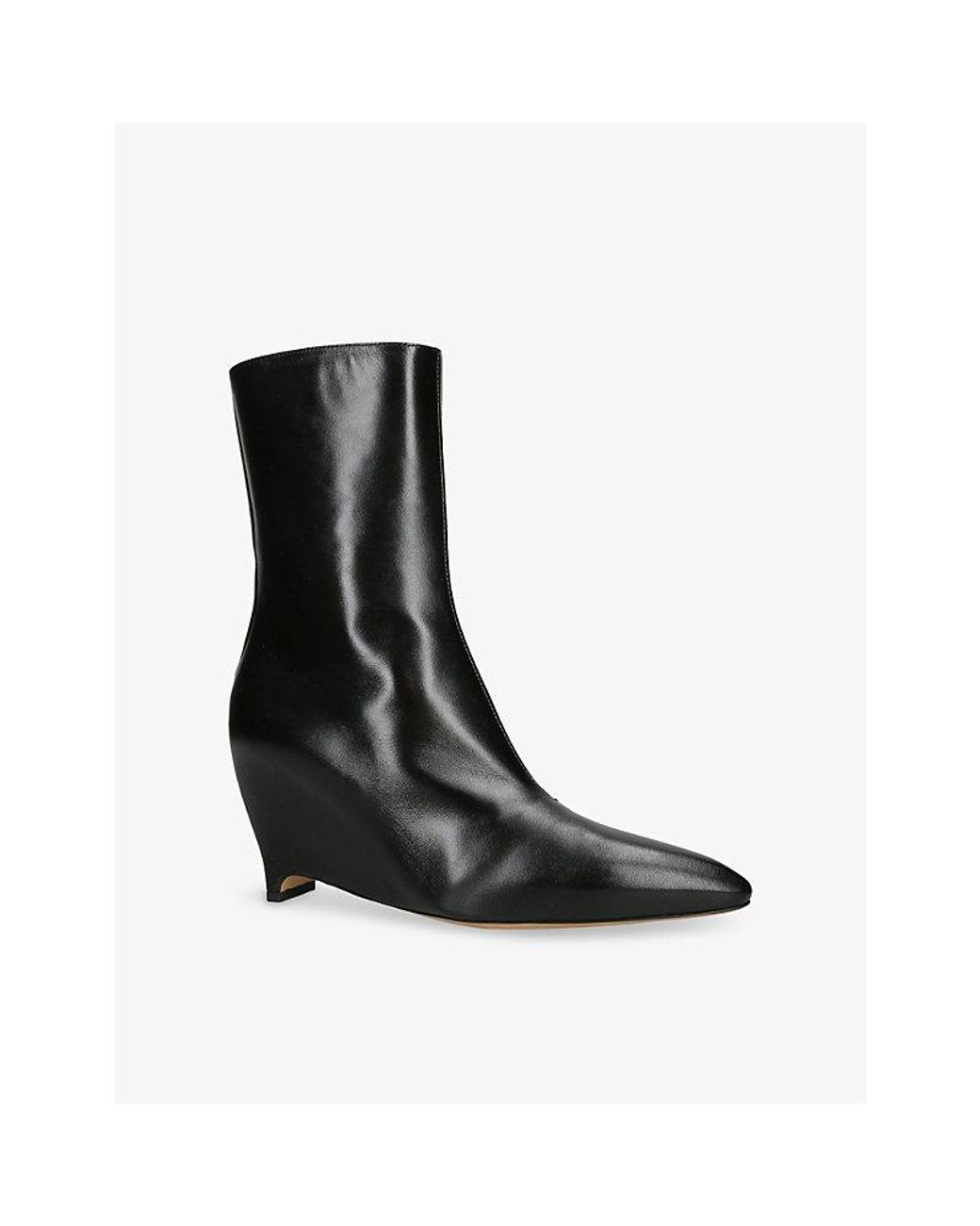 Maison Margiela Black Heel Less Leather Ankle Boots