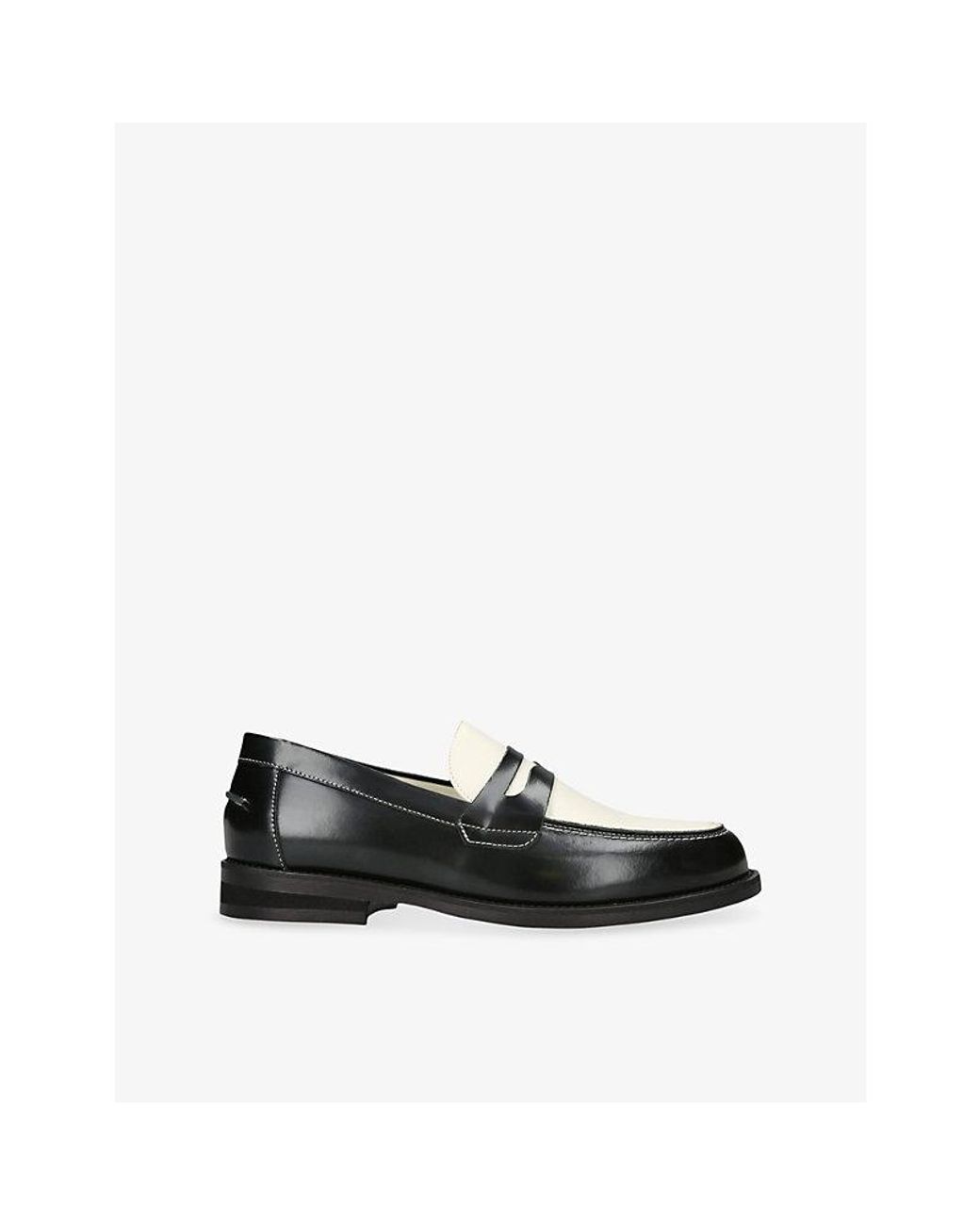 Duke & Dexter Black Wilde Penny Leather Loafers for men