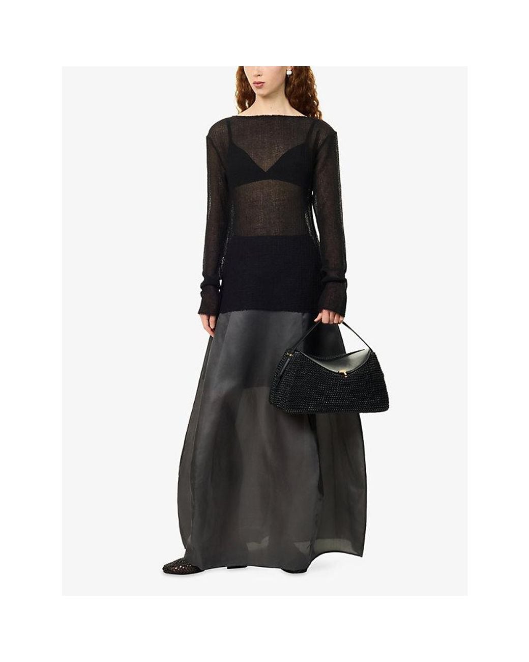 Ruohan Blue Alba Semi-Sheer Wool Top