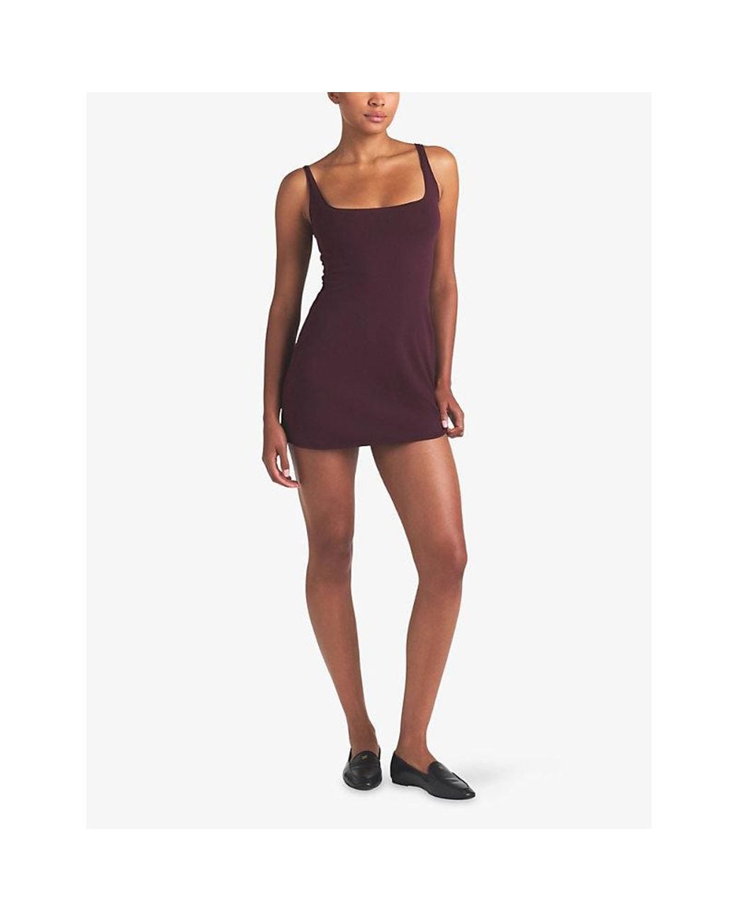 Skims Red Scoop-Neckline Cotton-Jersey Mini Dress