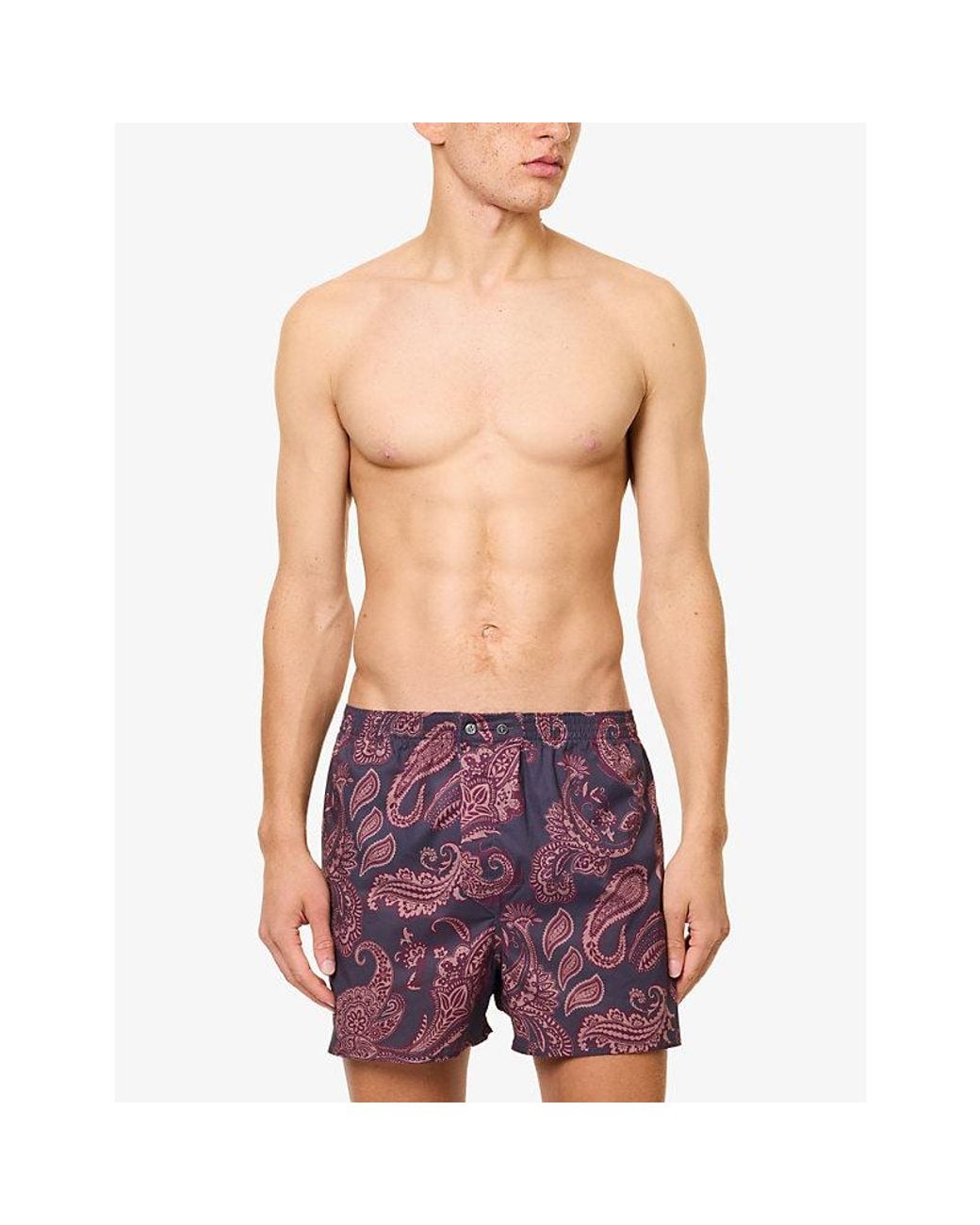Derek Rose Purple Ledbury Classic-Fit Cotton Boxer Shorts for men