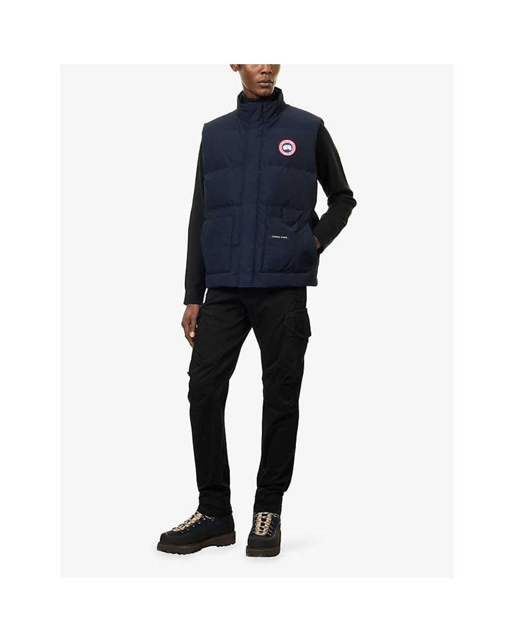 Canada Goose Blue Freestyle Logo-Patch Quilted Shell Gilet for men
