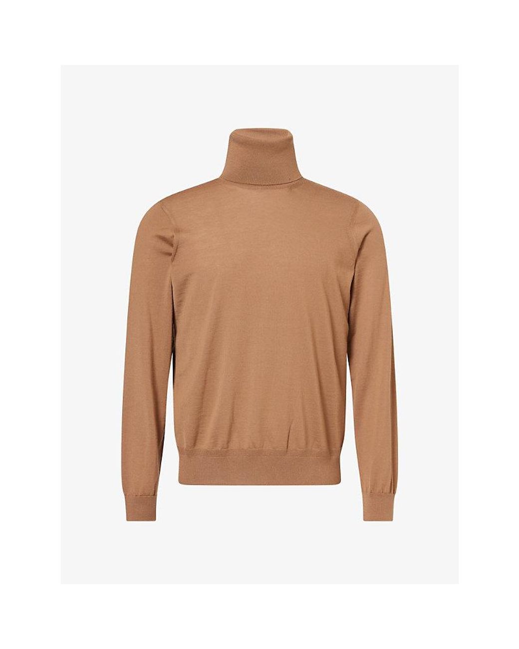 Dunhill Brown Superfine-Cashmere Roll-Neck for men