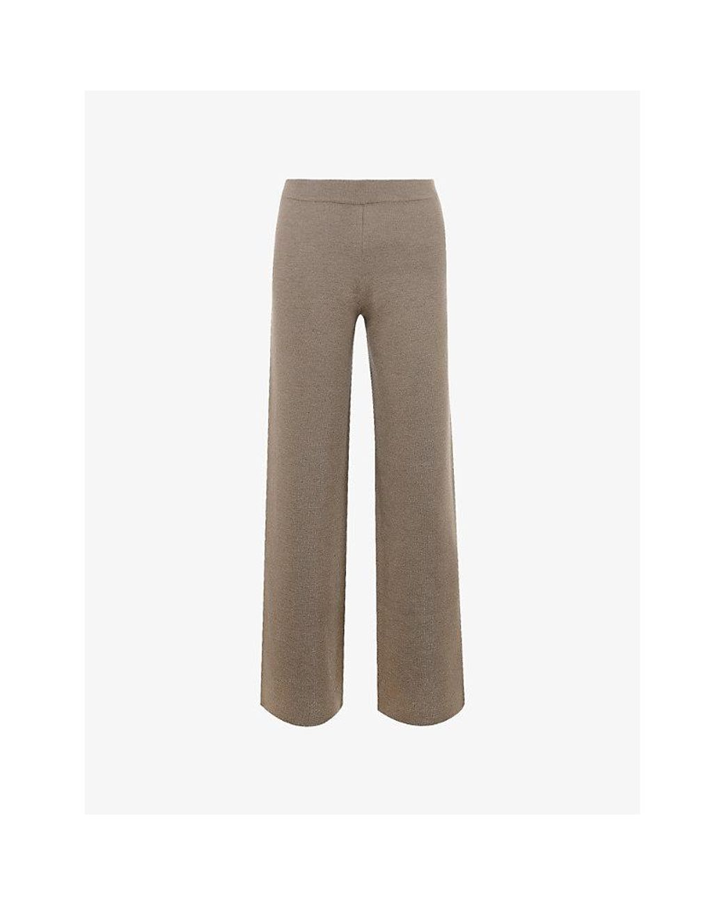House Of Cb Gray Avery Wide-Leg Knitted Trousers