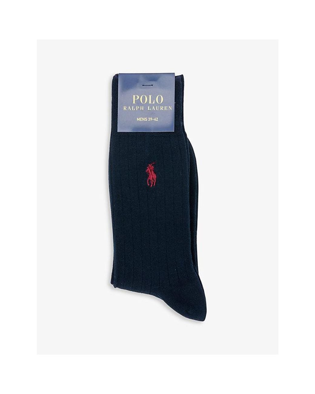Polo Ralph Lauren Blue Logo-Embroidered Stretch-Cotton Blend Socks for men