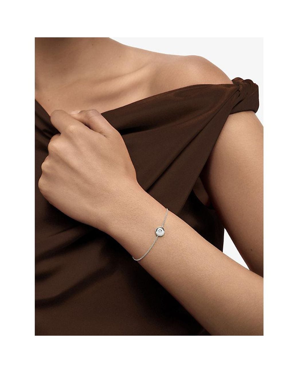 Monica Vinader White April Birthstone Lab-Grown Diamond And Sterling- Bracelet