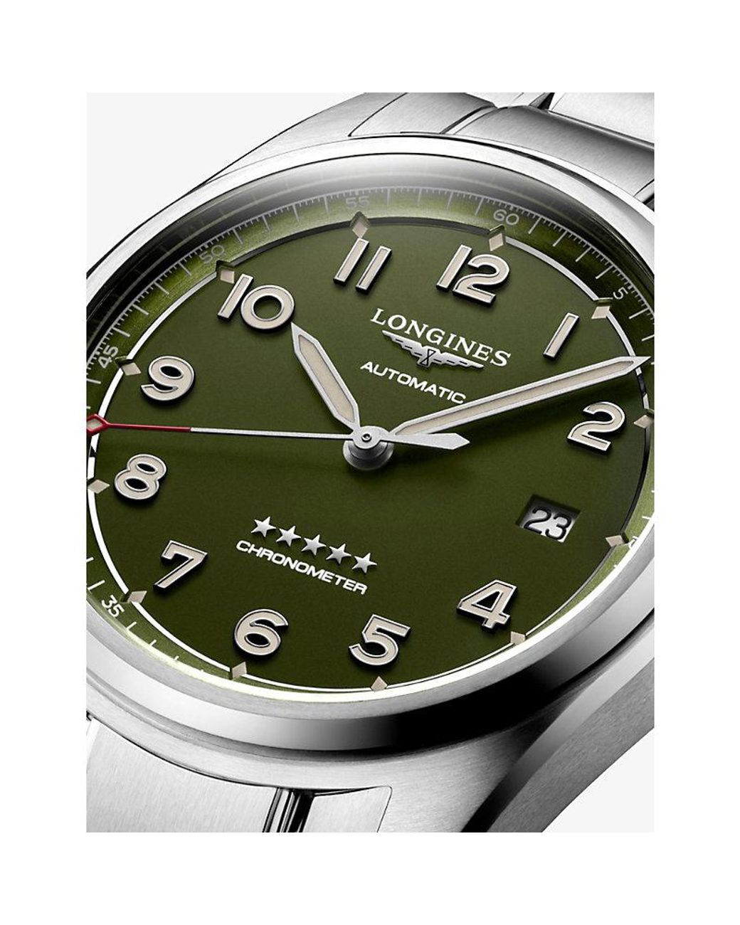 Longines Green L3.810.4.03.6 Spirit Stainless-Steel Automatic Watch for men