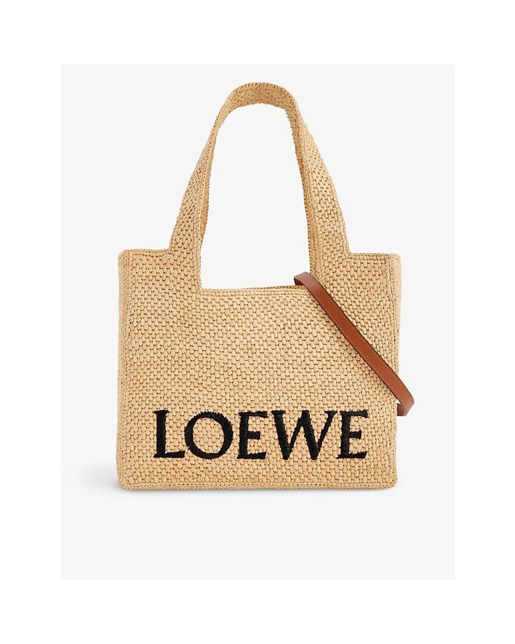 Loewe Brandembroidered Straw Tote Bag in Natural Lyst