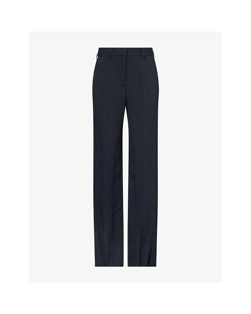 Blazé Milano Blue Luna Lundy Flare-Leg Woven-Jacquard Trousers