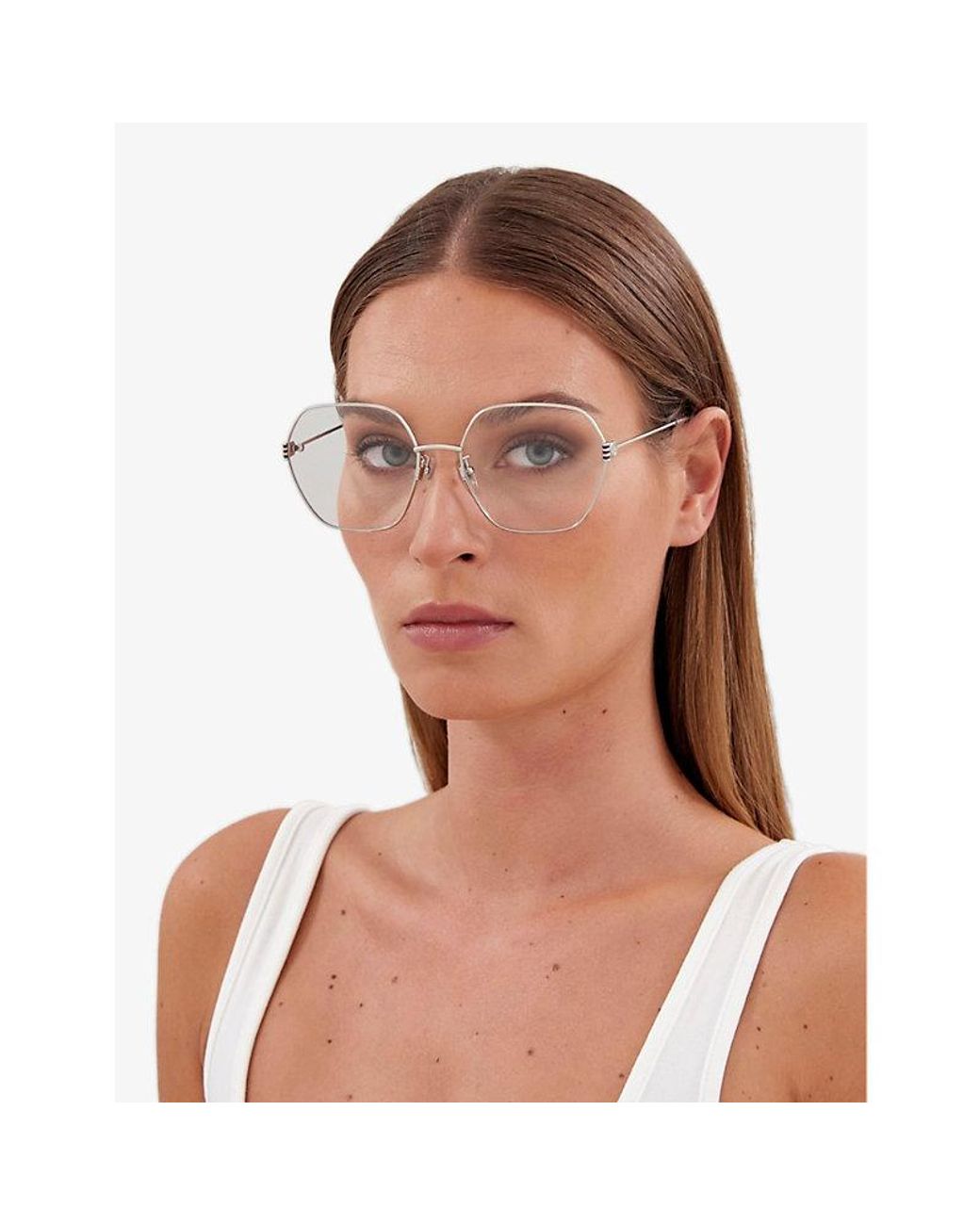 Gucci square best sale frame metal glasses