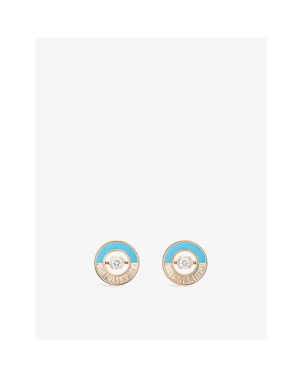 Piaget Blue Possession Vibrant Palace 18Ct Rose- And 0.11Ct Brilliant-Cut Diamonds Stud Earrings