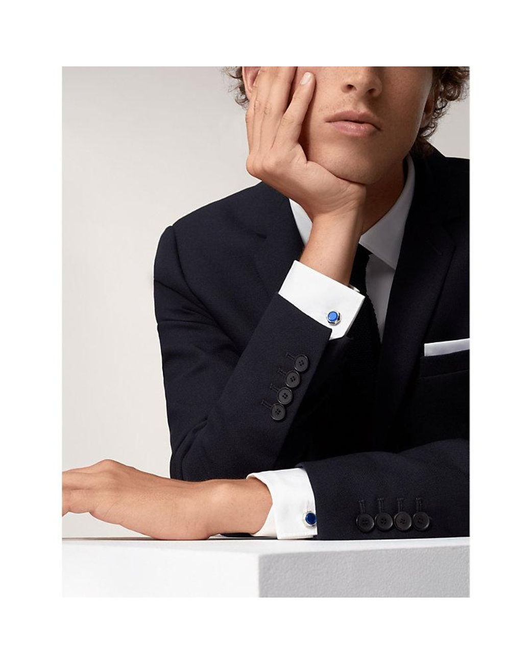 Cartier Blue Santos De Palladium-Coated Sterling- Cufflinks for men