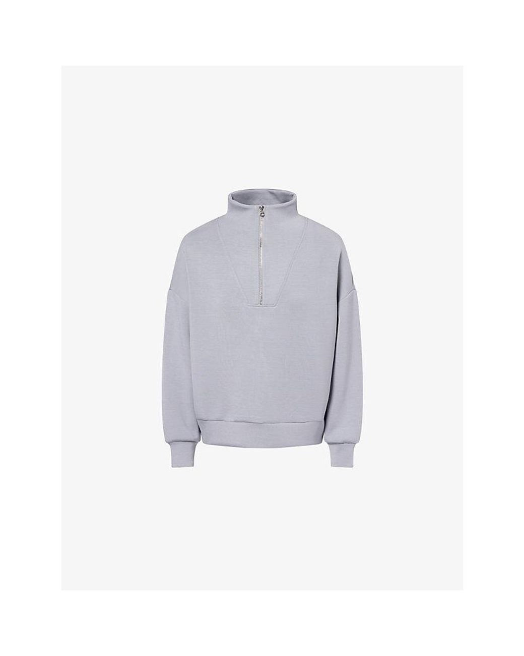 Varley Gray Hawley Half-Zip Stretch-Woven Sweatshirt