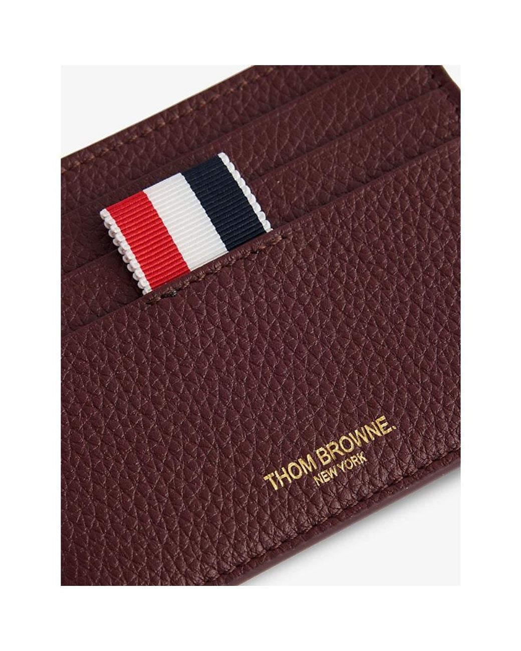 Thom Browne Purple Grained-Leather Card Holder for men