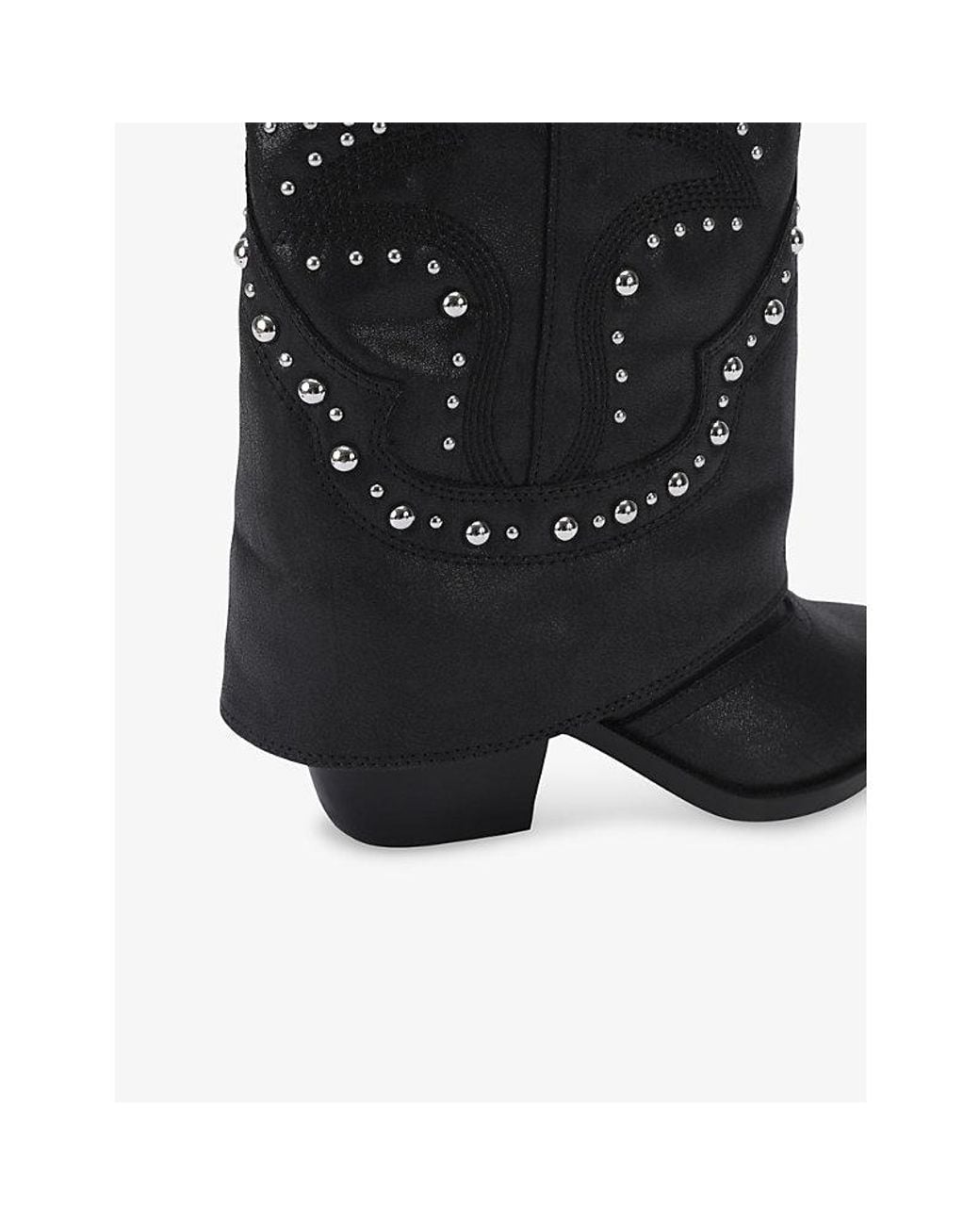 Steve Madden Black Stagecoach Leather Boots