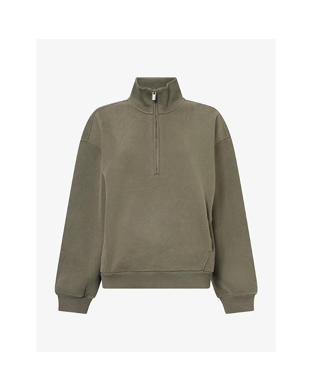 vuori Green Restore Oversized Half-Zip Cotton-Jersey Sweatshirt