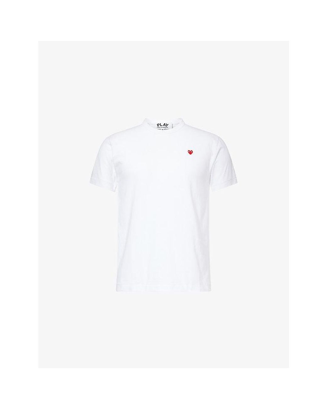 COMME DES GARÇONS PLAY White Small Embroidered Heart Cotton-Jersey T-Shirt for men