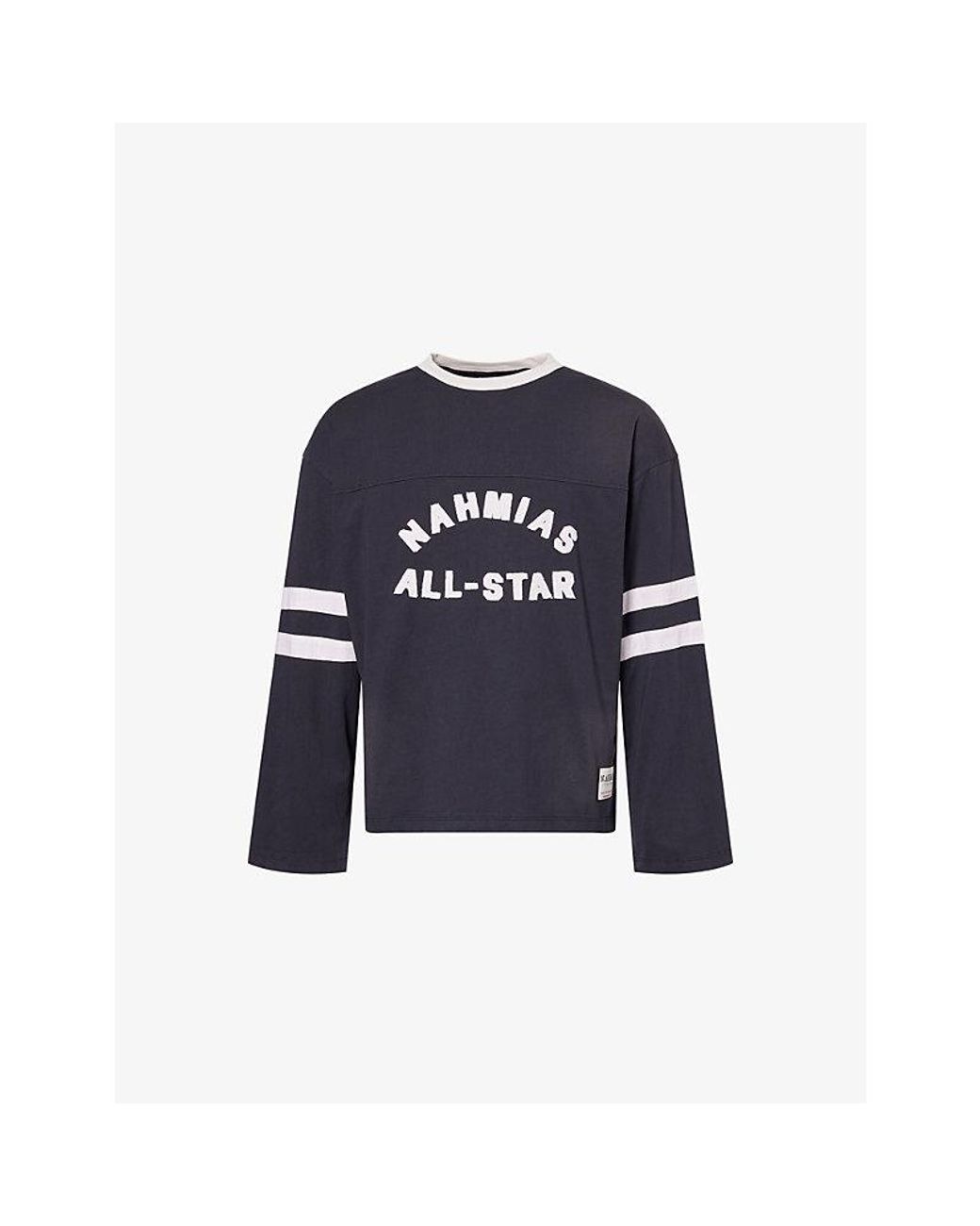 NAHMIAS Blue All Star Varsity Long-Sleeve Cotton-Jersey T-Shirt for men