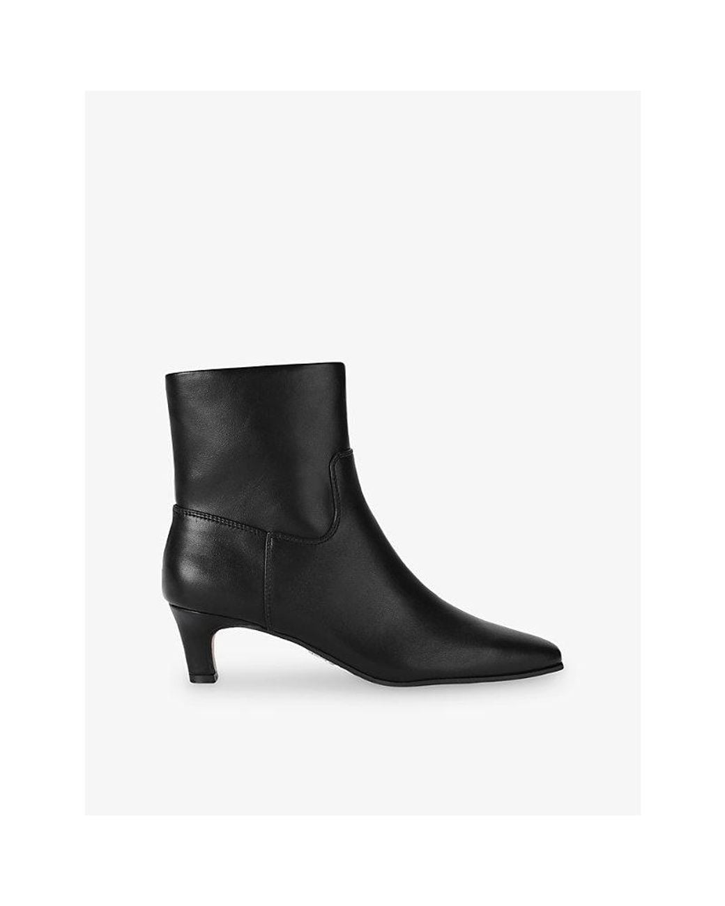 Steve Madden Black Davis Faux-Leather Heeled Ankle Boots
