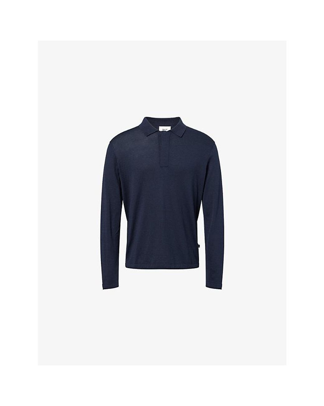 NN07 Blue Sammy Cotton And Silk-Blend Polo Top for men