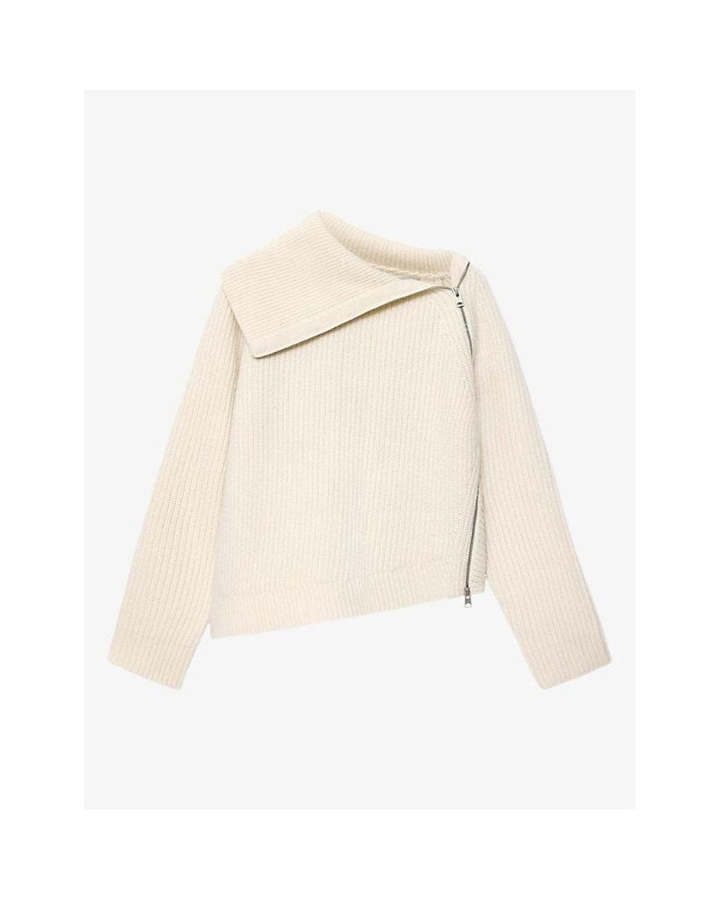 AllSaints Natural Cleo Funnel-Neck Wool Jumper