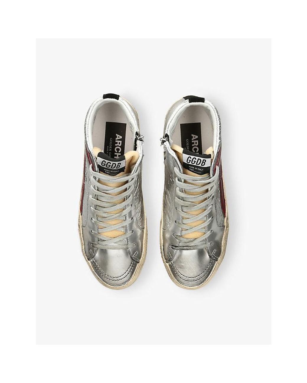 Golden Goose Deluxe Brand Multicolor Slide 81521 Metallic-Leather High-Top Trainers