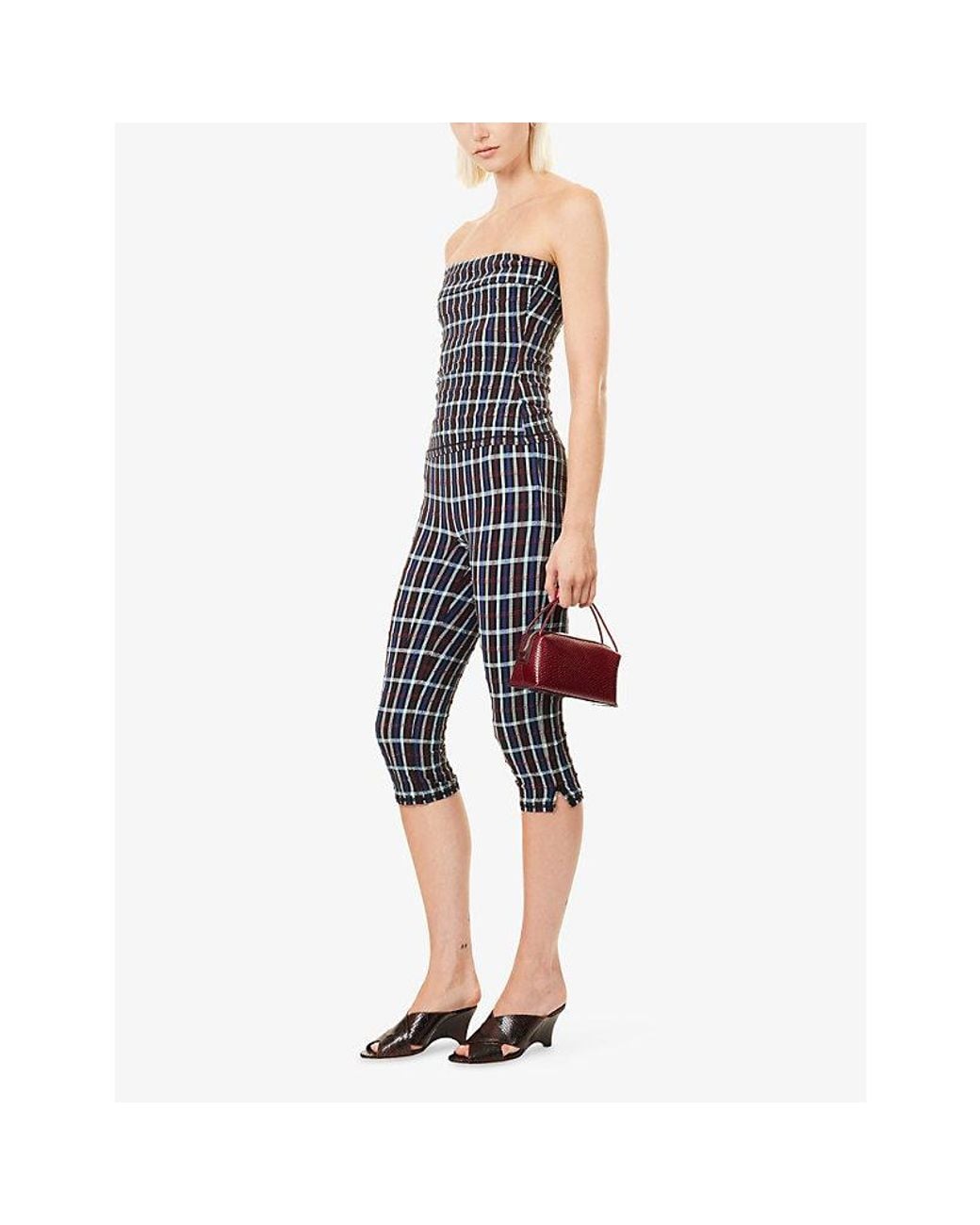 Peachy Den Blue Cindy Bandeau Stretch-Woven Top