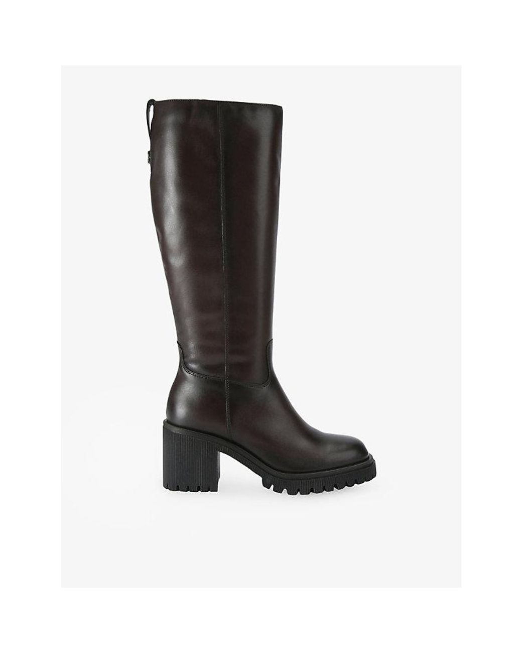 Carvela Kurt Geiger Black Mega Knee-High Leather Boots