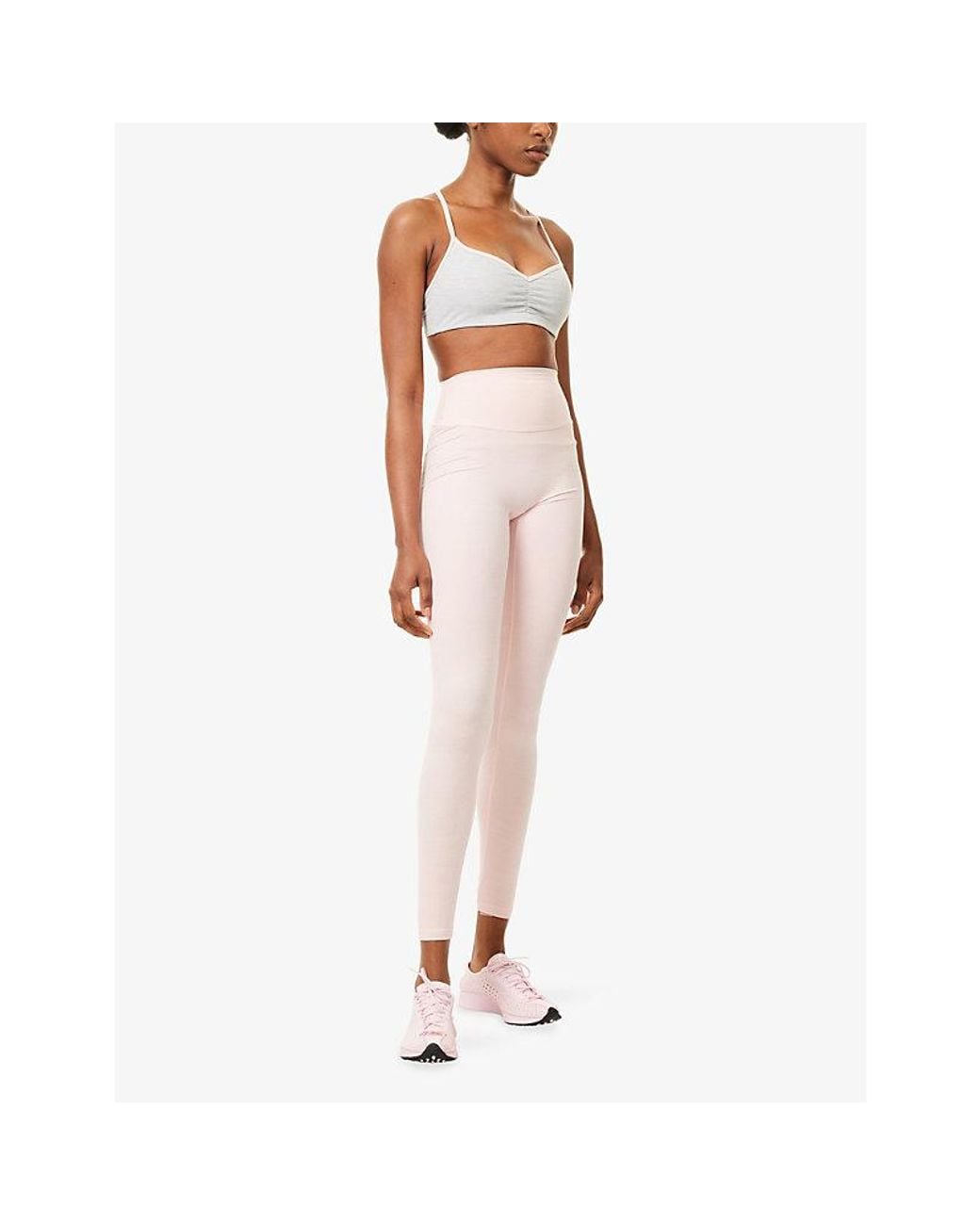 BO+TEE White Marl Longing V-Neck Sports Bra