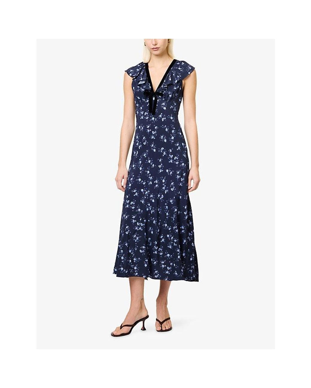 Rails Blue Virginia Floral Woven Midi Dress