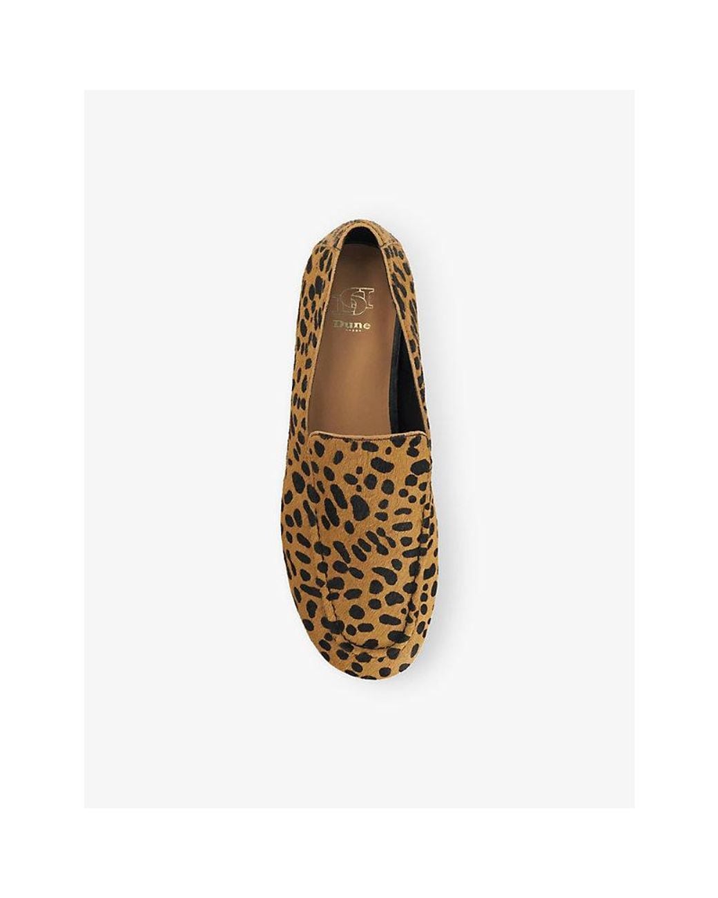 Dune Natural Gurl Leopard-Print Leather Loafers