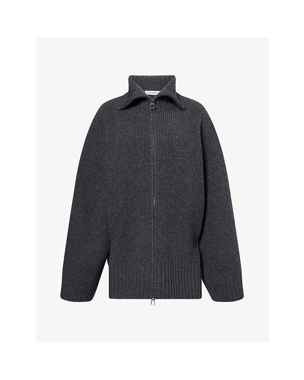 Frankie Shop Blue Veda Knitted Wool Cardigan