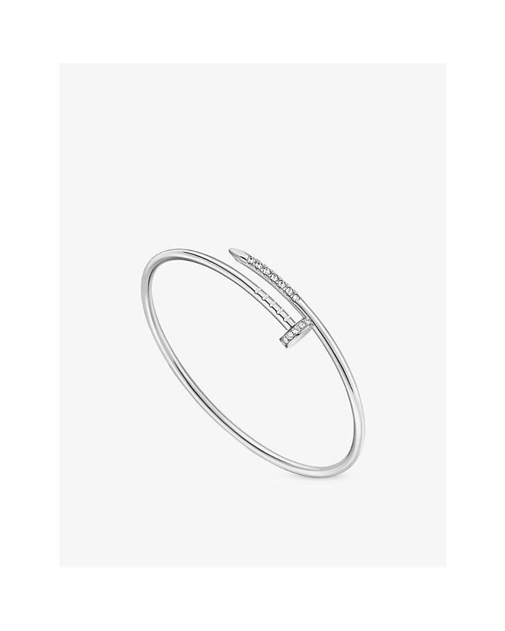 Cartier White Juste Un Clou Small Model 18Ct- And 0.29Ct Reverse-Set Diamond Bracelet