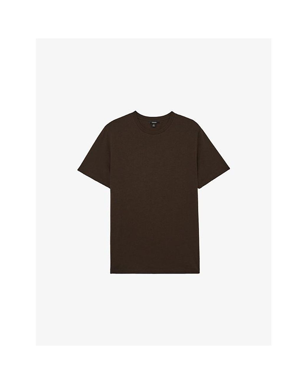 Reiss Brown Bless Short-Sleeved Cotton-Jersey T-Shirt for men