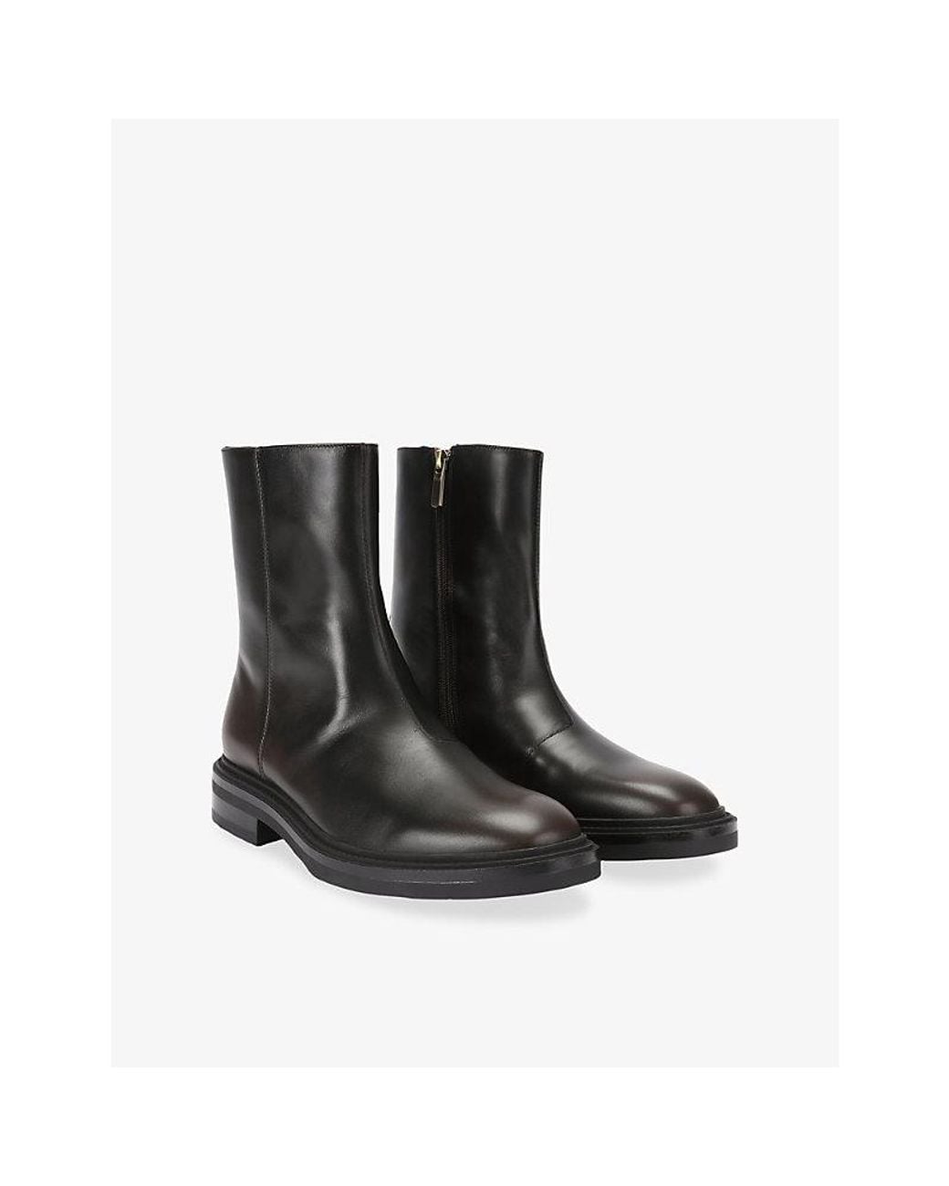Steve Madden Black Rynder Leather Ankle Boots for men