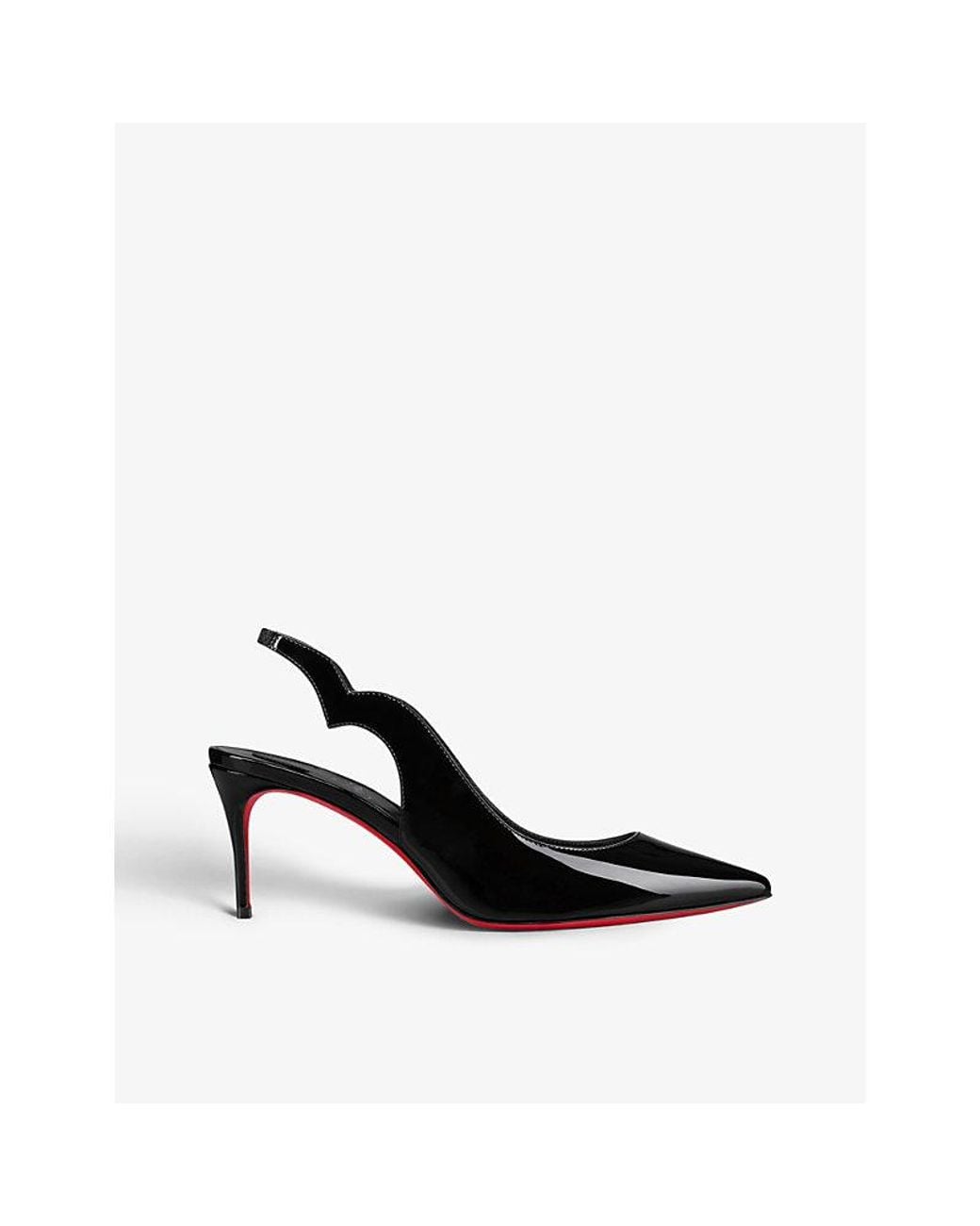 Christian Louboutin Black Hot Chick 70 Patent-Leather Slingback Pumps