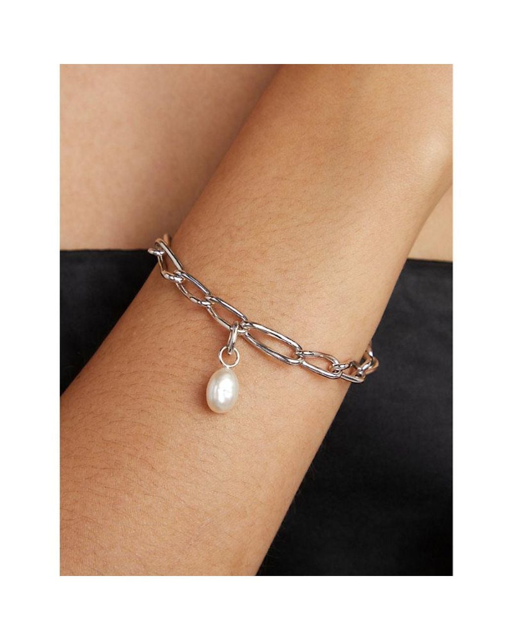 Astrid & Miyu White Pearl Talisman Rhodium-Plated Sterling- And Freshwater-Pearl Charm
