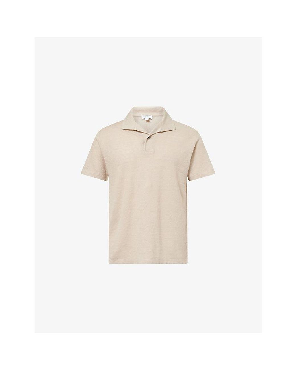 Sunspel Natural Linen Pique Polo Shirt for men