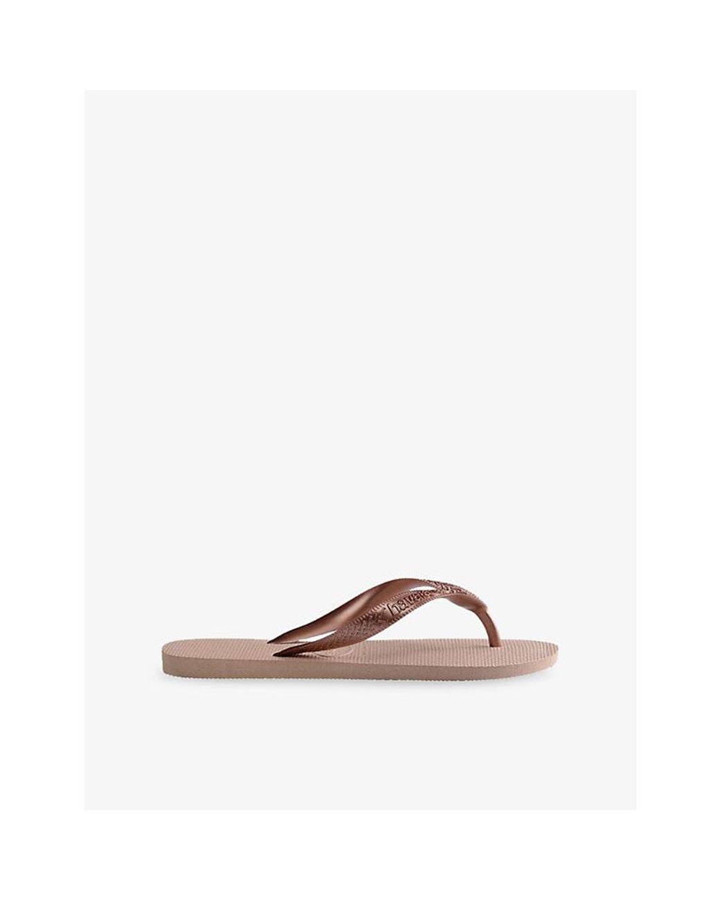Havaianas Brown Top Logo-Embossed Rubber Flip-Flops